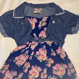 Navy Blue Flower Dress